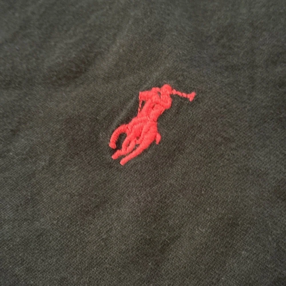 Polo Ralph Lauren Mens XL Custom Slim Fit T-Shirt Black Red Pony Logo 71070674